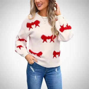 Amelie Playful Pink Patterned Sweater