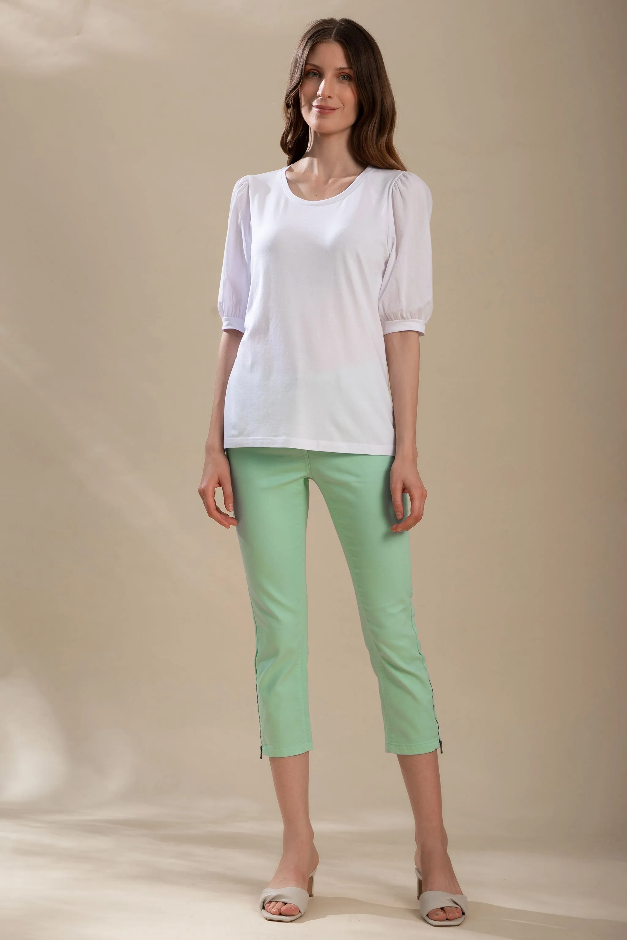 Balloon Sleeve Classic White T-Shirt