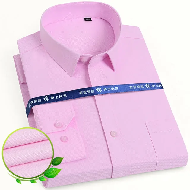 Basic Dress Shirt Single Patch Pocket Formal Business Shirt