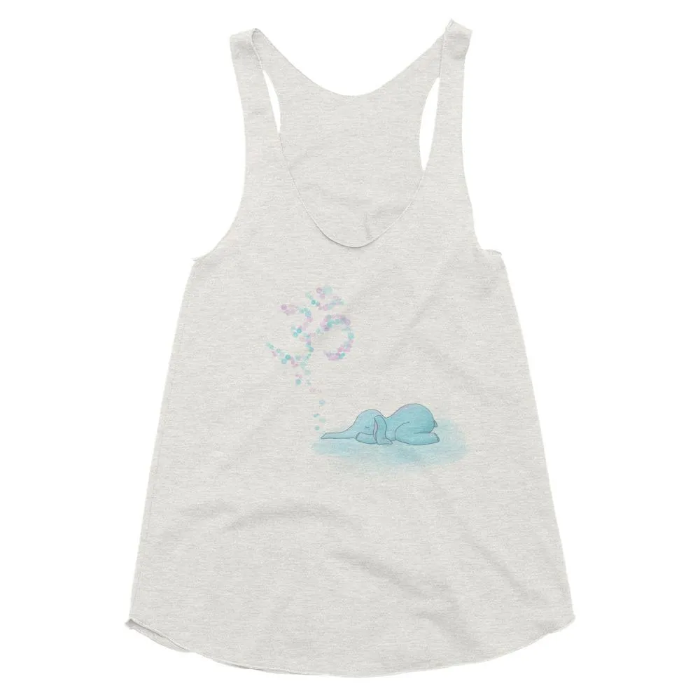 Bubbly yoga elephant - Women's Tri-Blend Racerback Tank