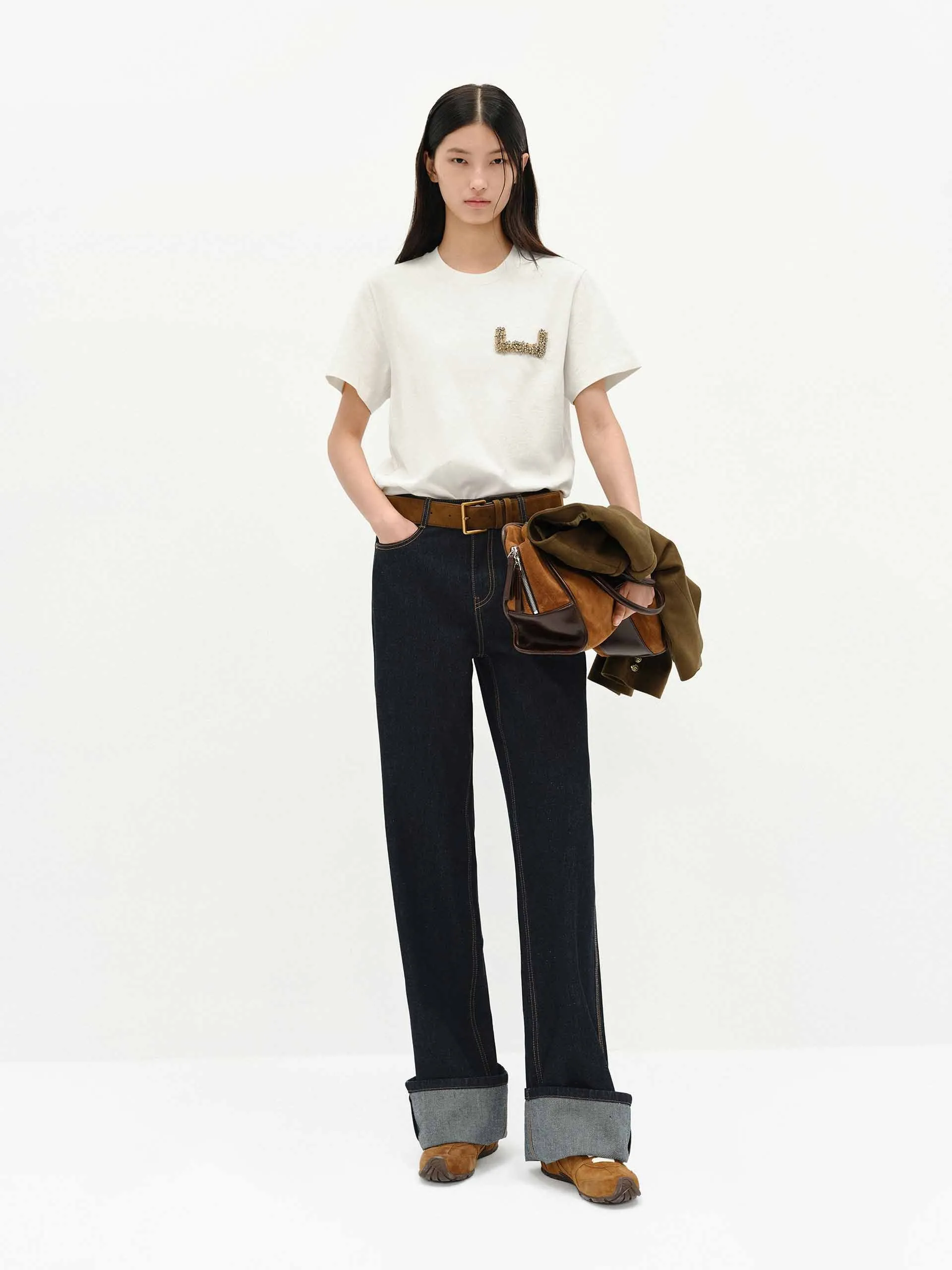 Crystal Detail Cotton T-shirt
