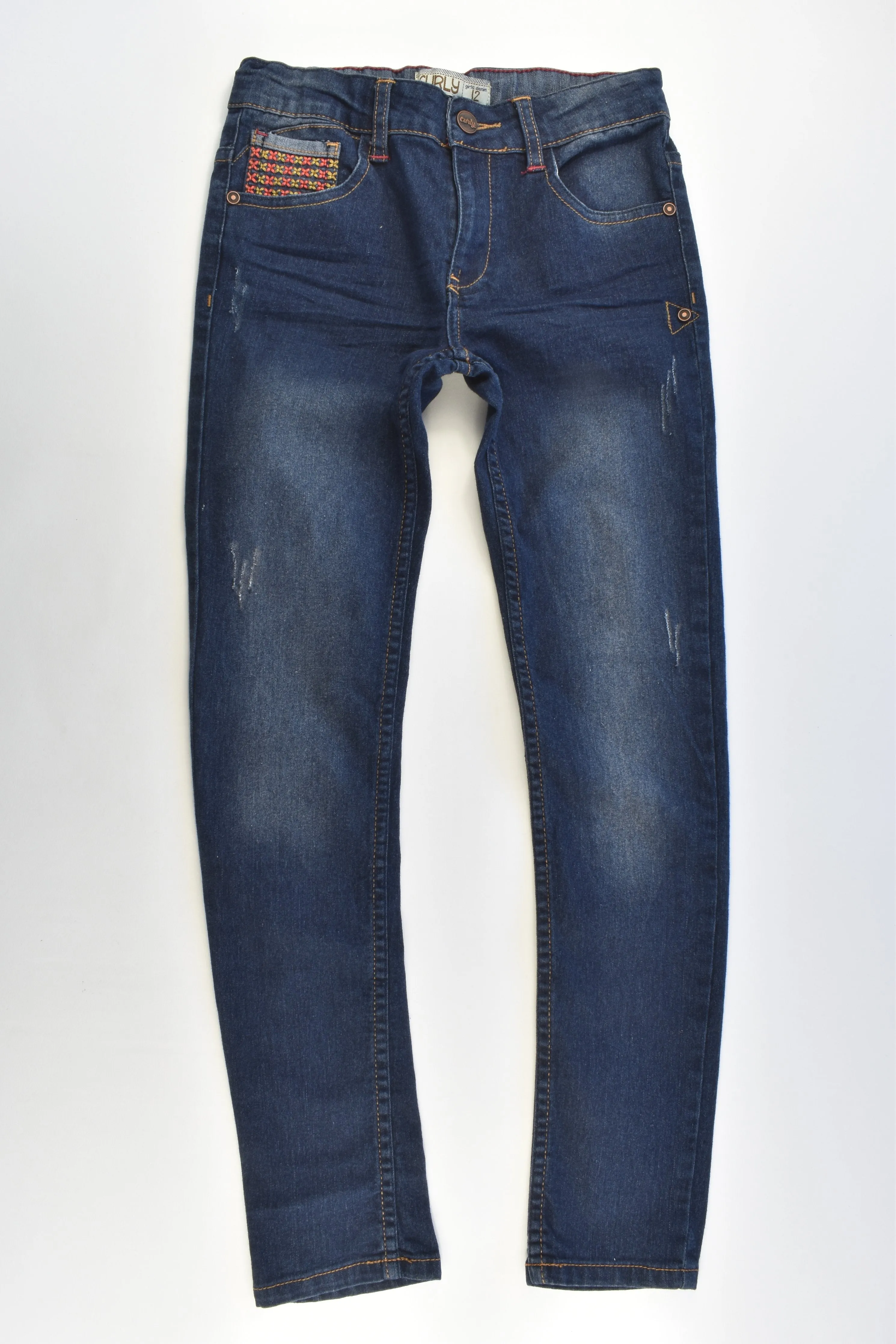 Curly Size 12 Stretchy Denim Pants