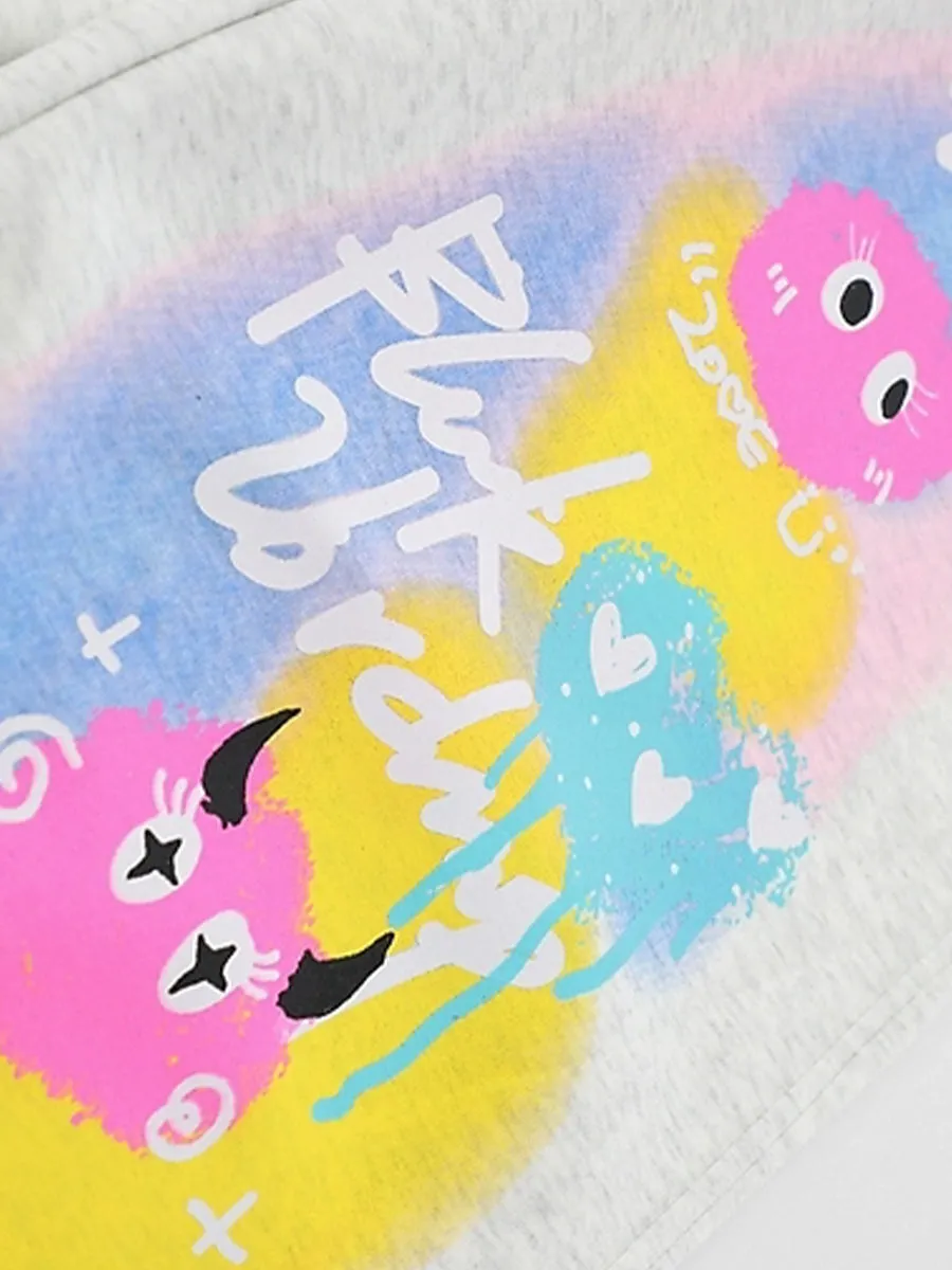 Cute Cartoon Loose Fit Cotton Jeans