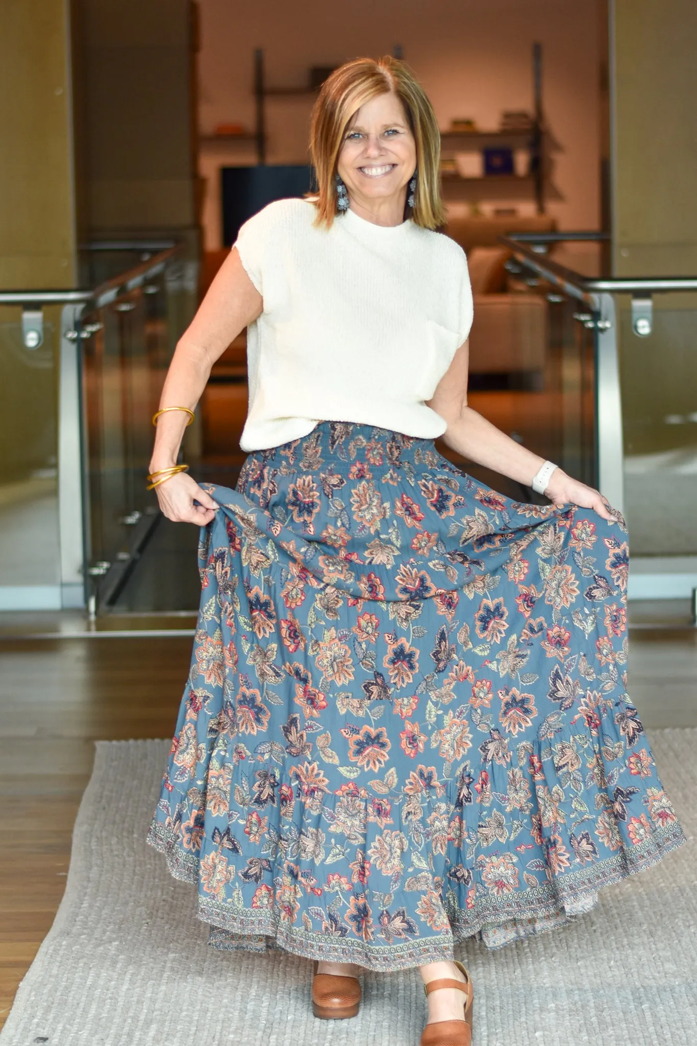Floral Bouquet Maxi Skirt