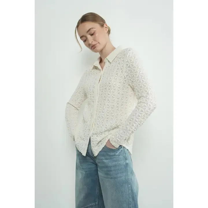 Floral Lace Button down Shirts NB