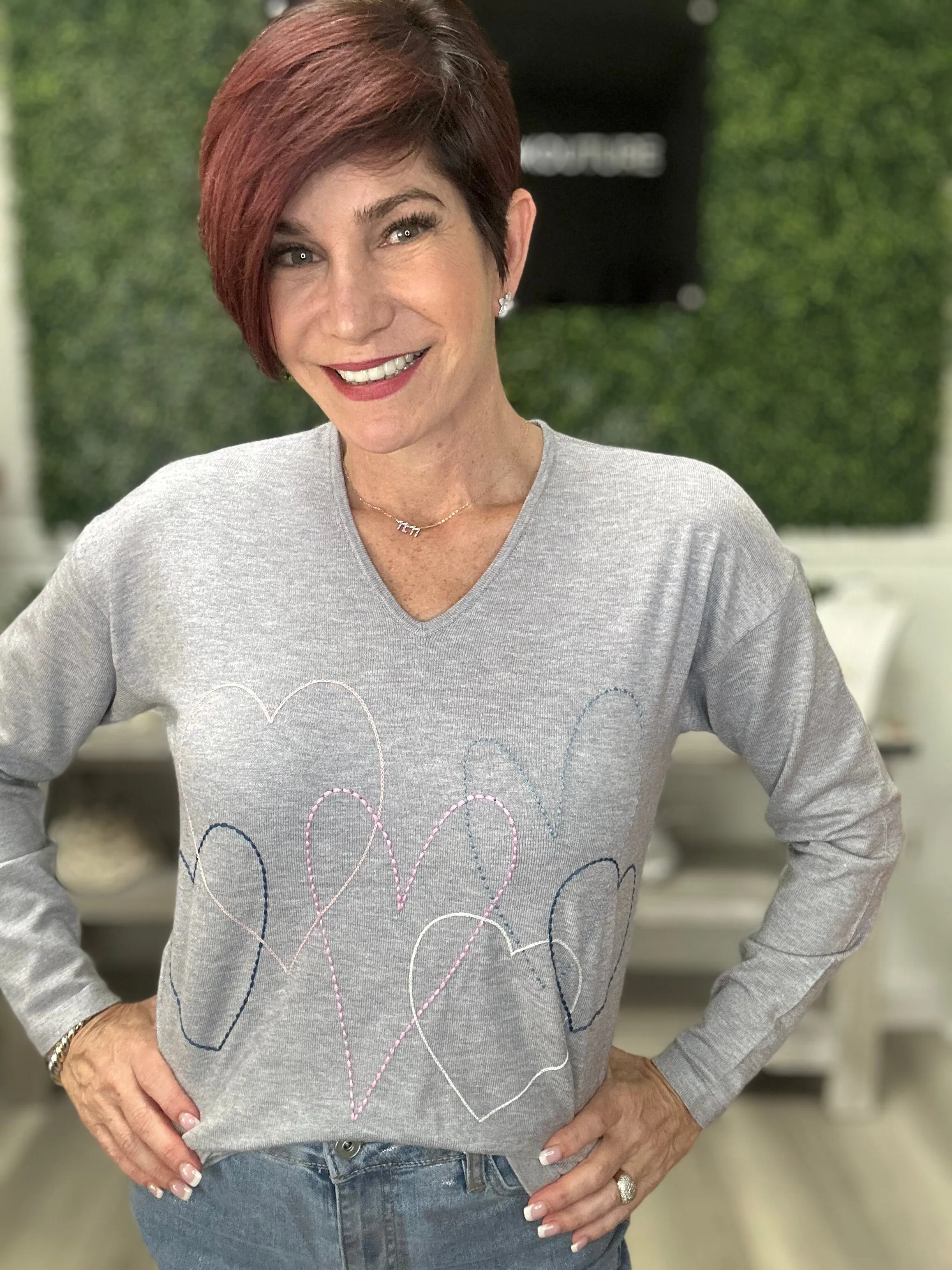Heart V-Neck Sweater