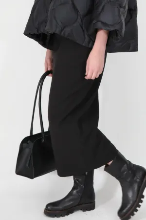 JACKIE LONG SKIRT IN ITALIAN TECHNICAL STRETCH BLACK