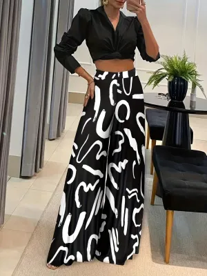 Loose Fit Straight Wide Leg Pants