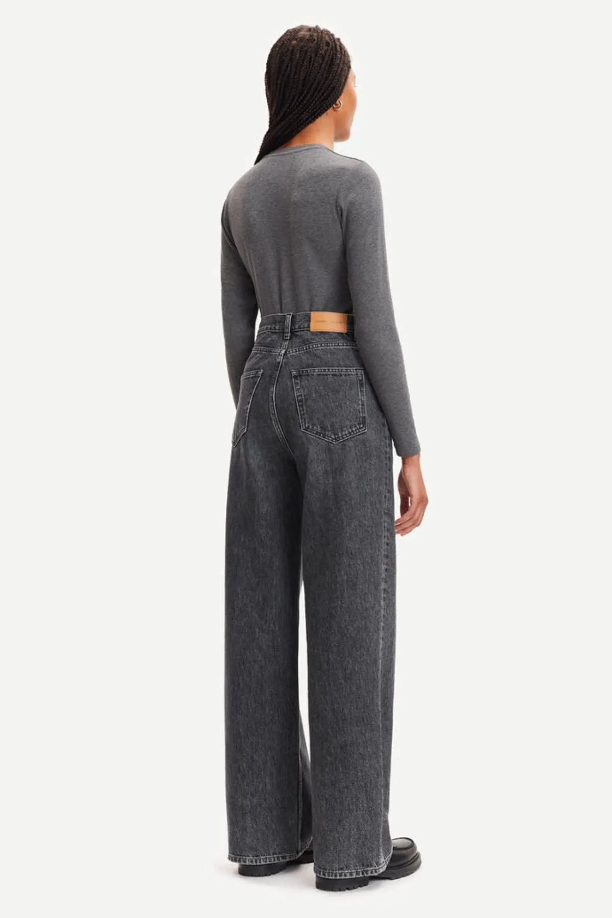 Samsøe Samsøe Alexa Long Sleeve T-Shirt - Dark Grey Melange