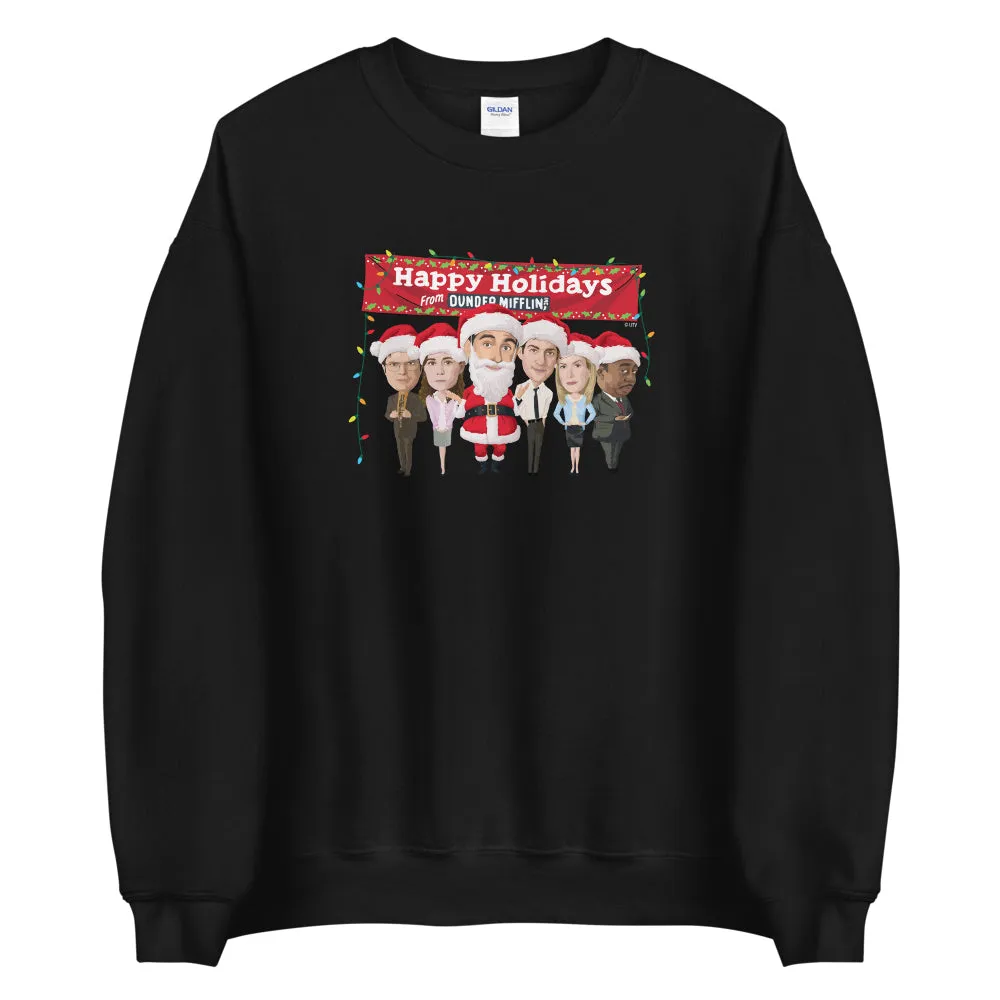 The Office Dunder Mifflin Happy Holidays Fleece Crewneck Sweatshirt