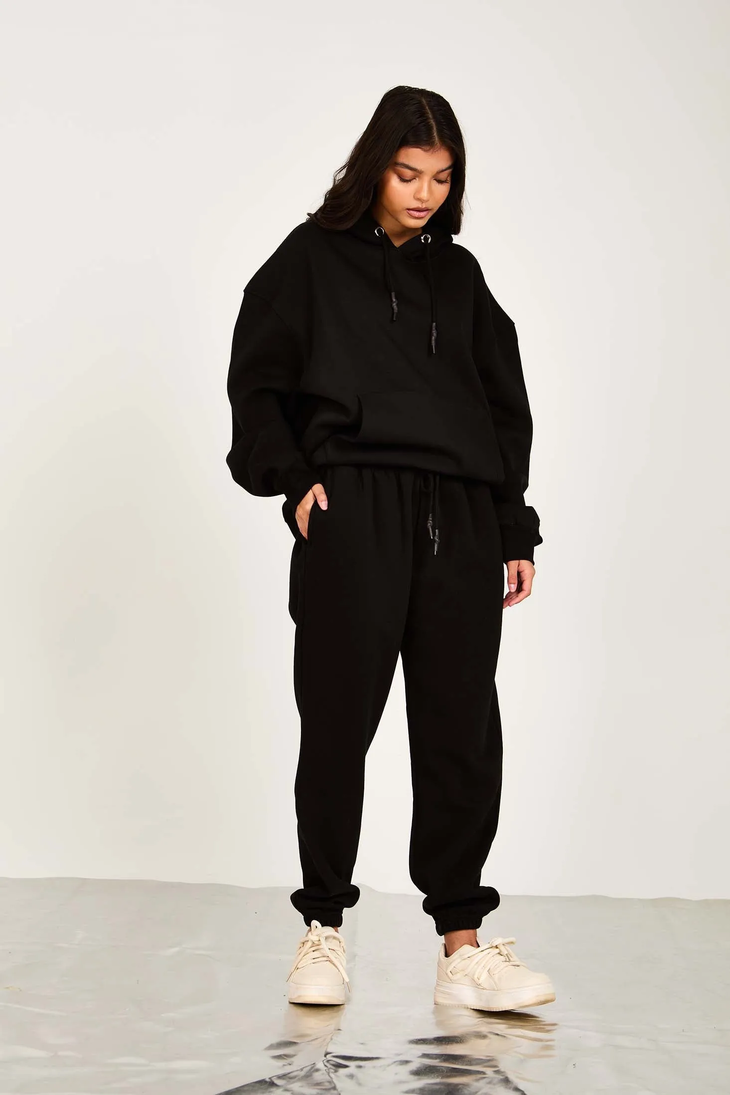 Unisex Loose Fit Sweat Pant Black
