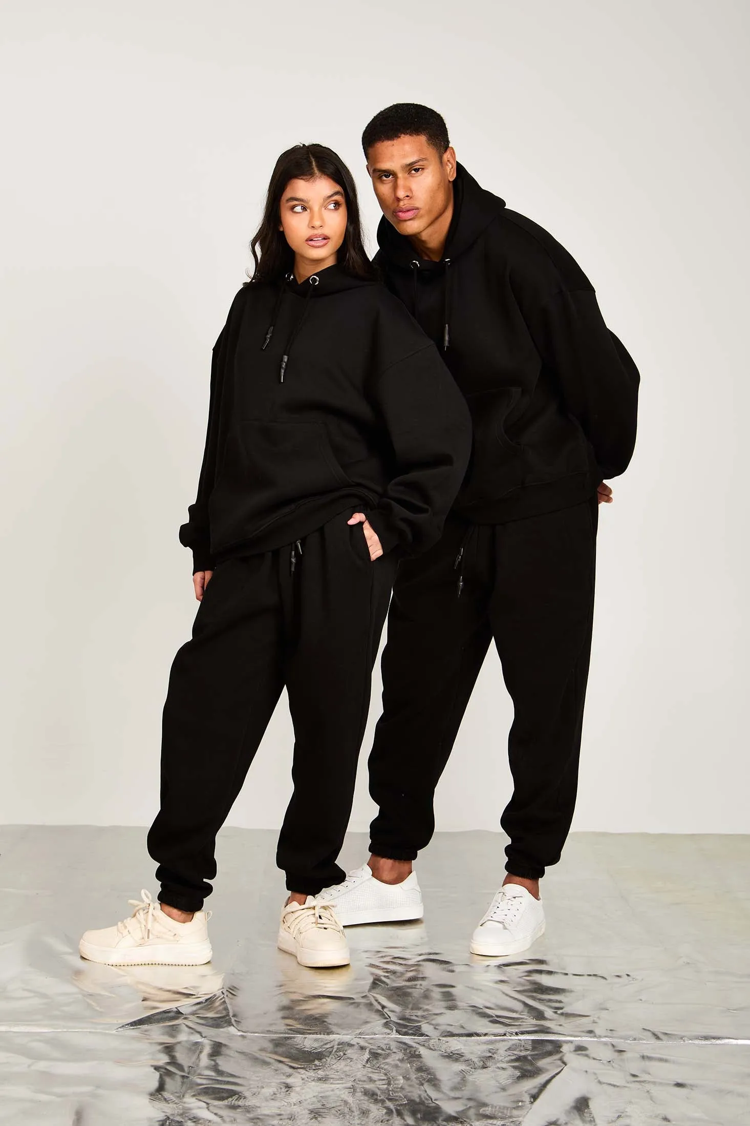 Unisex Loose Fit Sweat Pant Black